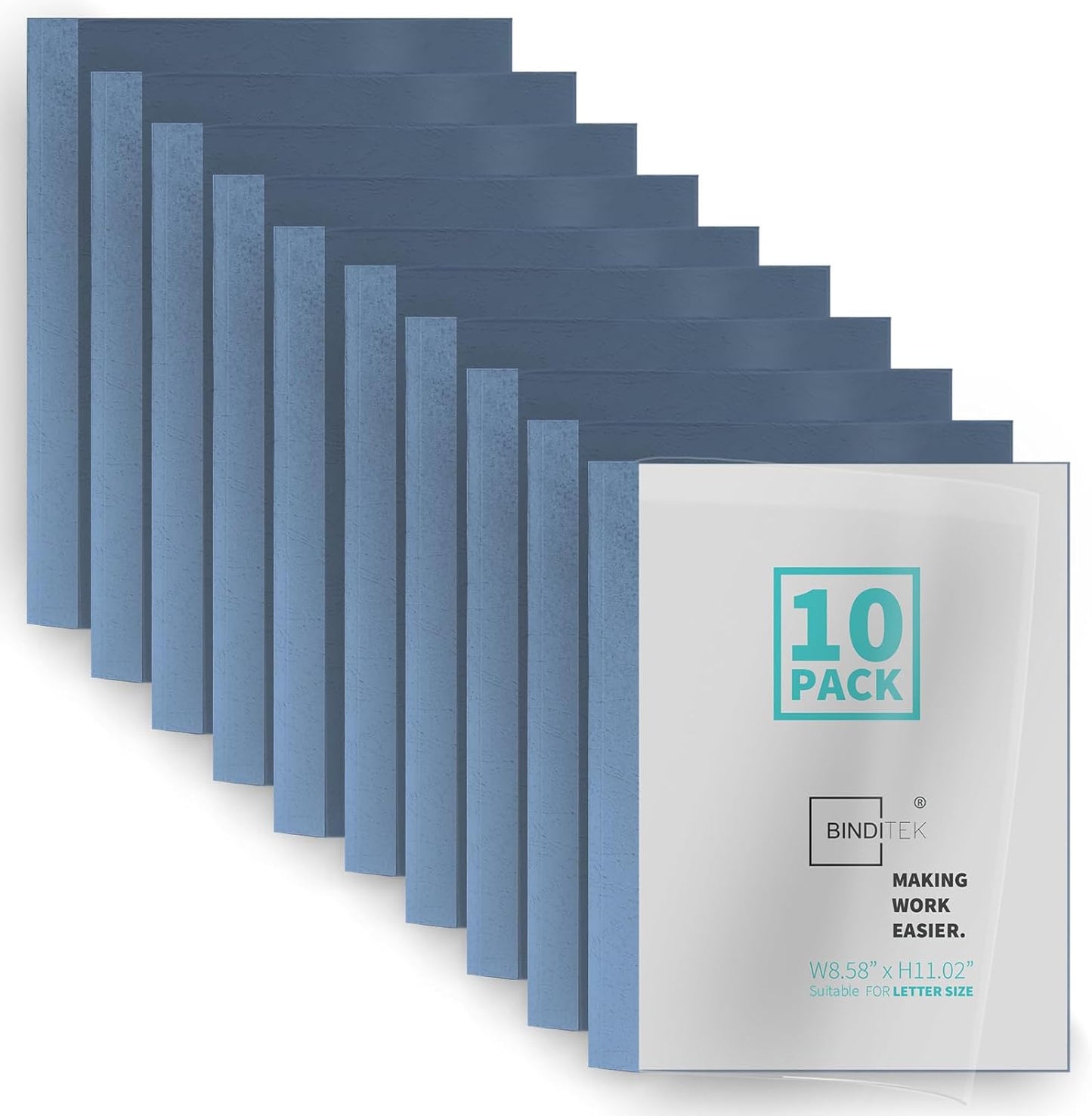 Binditek 20 Pack Thermal Binding Presentation Covers, 1/16 Inch Spine Holds 15 Sheets, Ultra Clear Front Cover, Black Paper Back Cover, Letter Size, for Students and Coworkers