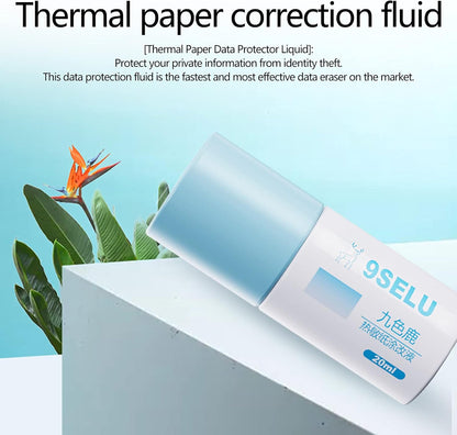 Thermal Paper Data Protection Fluid-Privacy Information Coverage Fluid, Portable Application Glue Stick, Paper Data Glue Stick, Mini Correction Fluid Courier Information Smear Liquid for ID Privacy