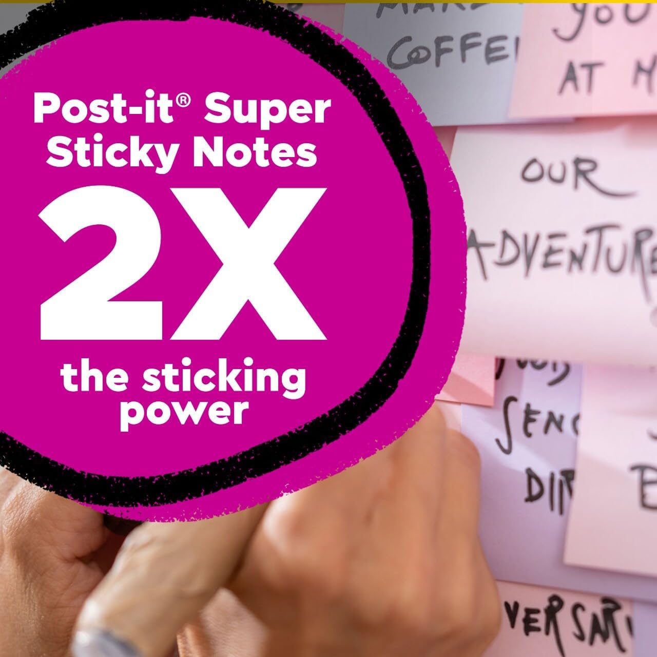 Post-it Super Sticky 100% Recycled Pop-up Notes, 3 in. x 3 in., 12-Pack, (70 Sheets, 6 Pads/per Pack) Wanderlust Collection, School Supplies and Office Products, 72 Pads Total Count
