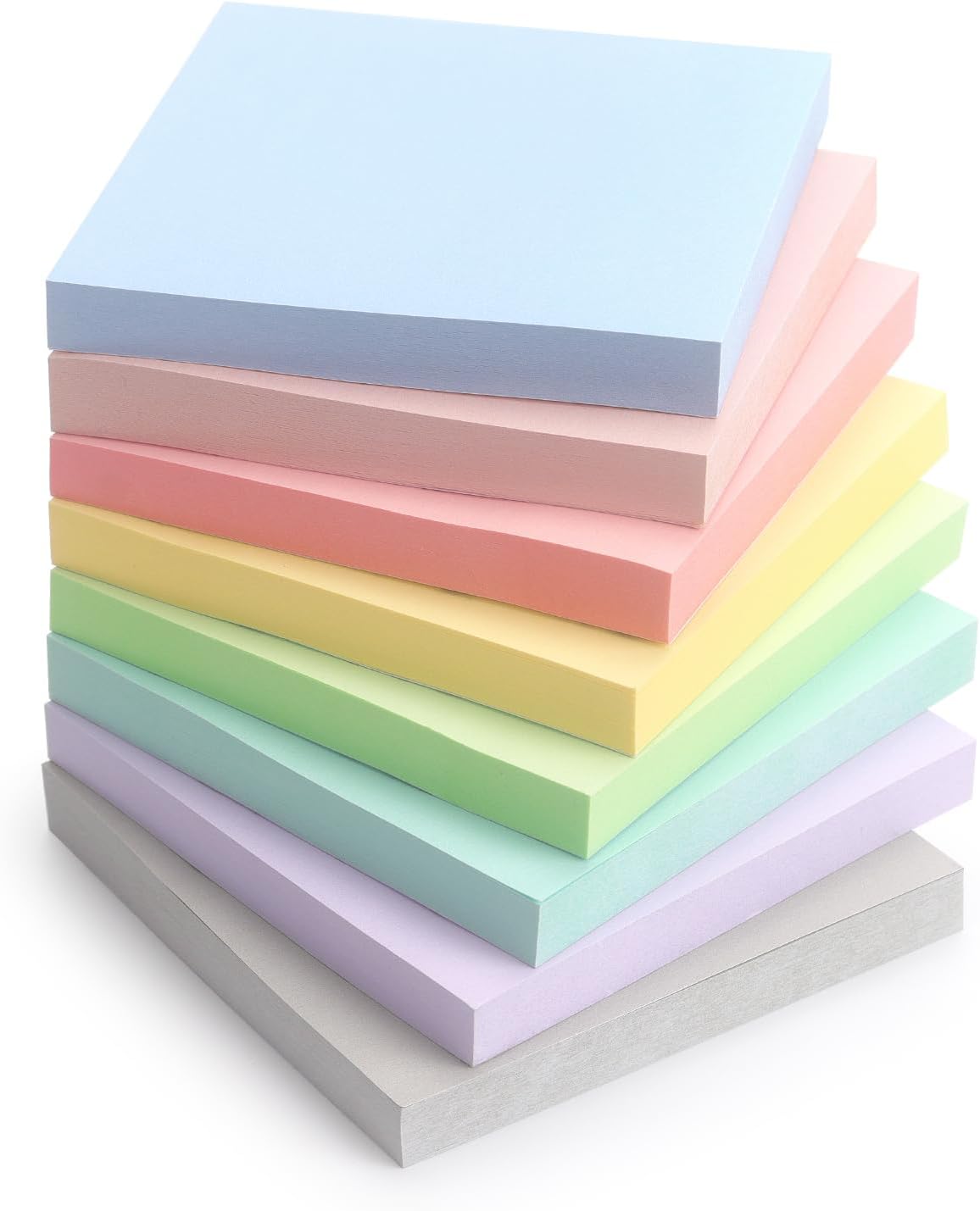 Eastern Wolf 8 Pads Sticky Notes 3x3 Self-Stick Notes 8 Bright Multi Colors Purple Sticky Notes, 85 Sheet/Pad