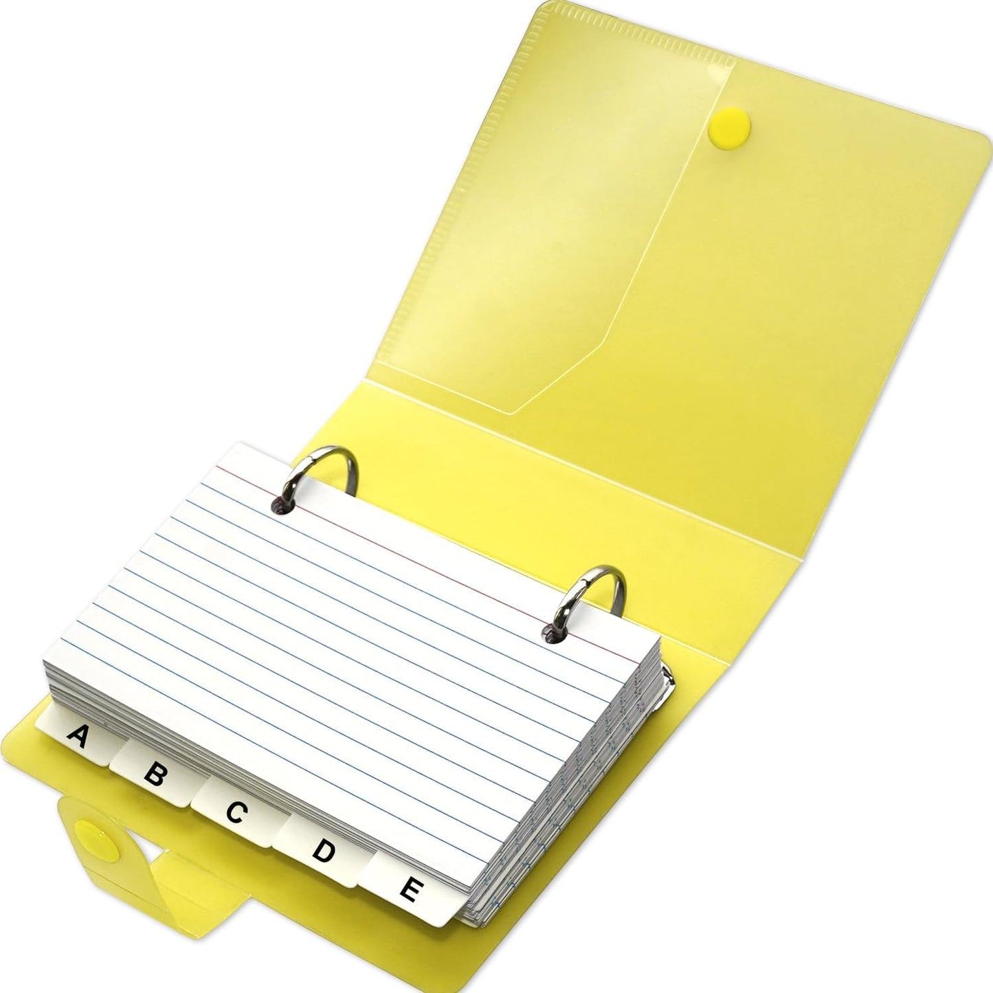 3x5 Lined Index Cards with Ring Binder Holder and Dividers, 100 Ruled Cards, Blue