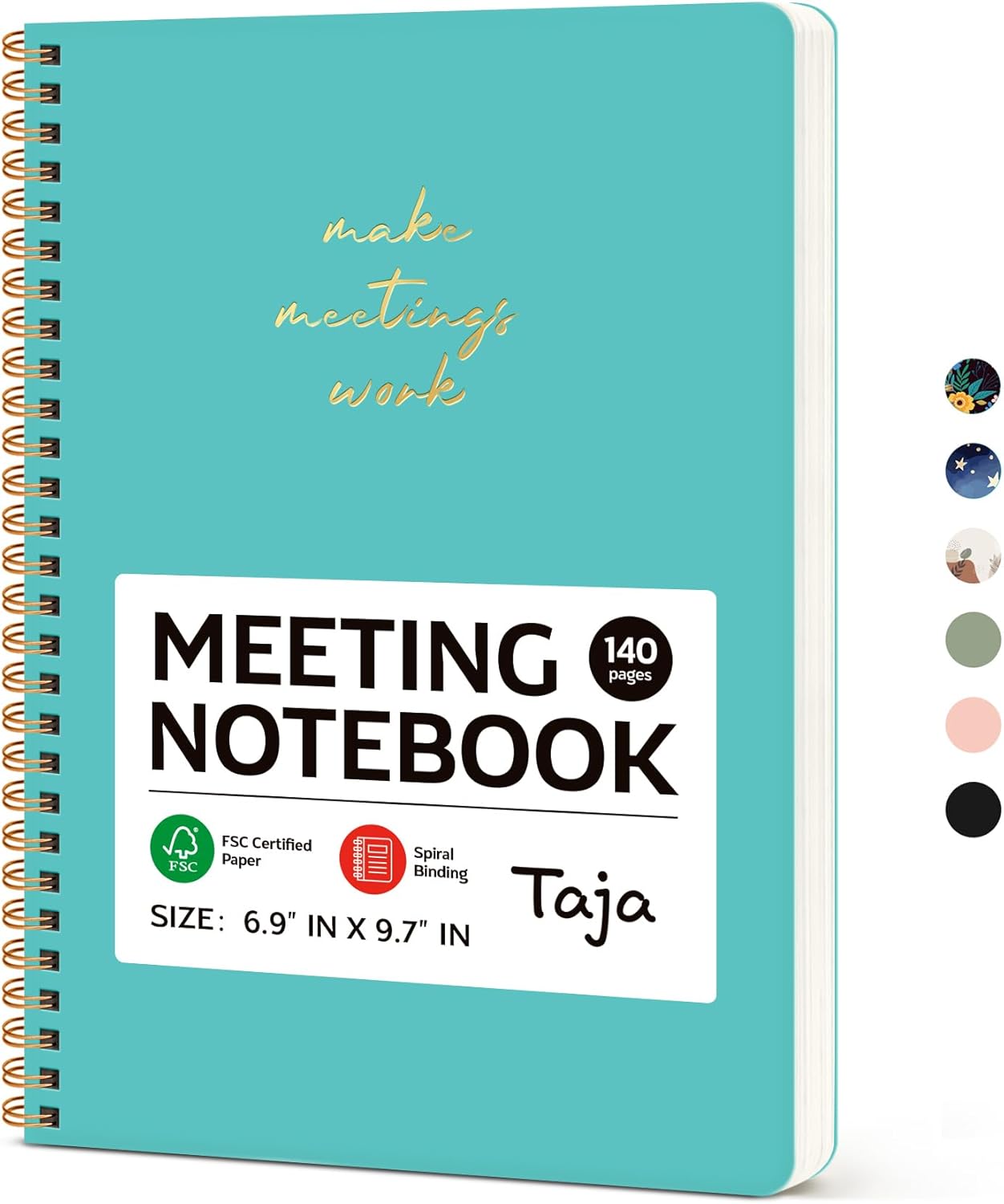 Meeting Notebook for Work Organization - Work notebook with action items, Meeting Minutes Planner Notebook, Perfect Office Supplies for Men & Women - Pink
