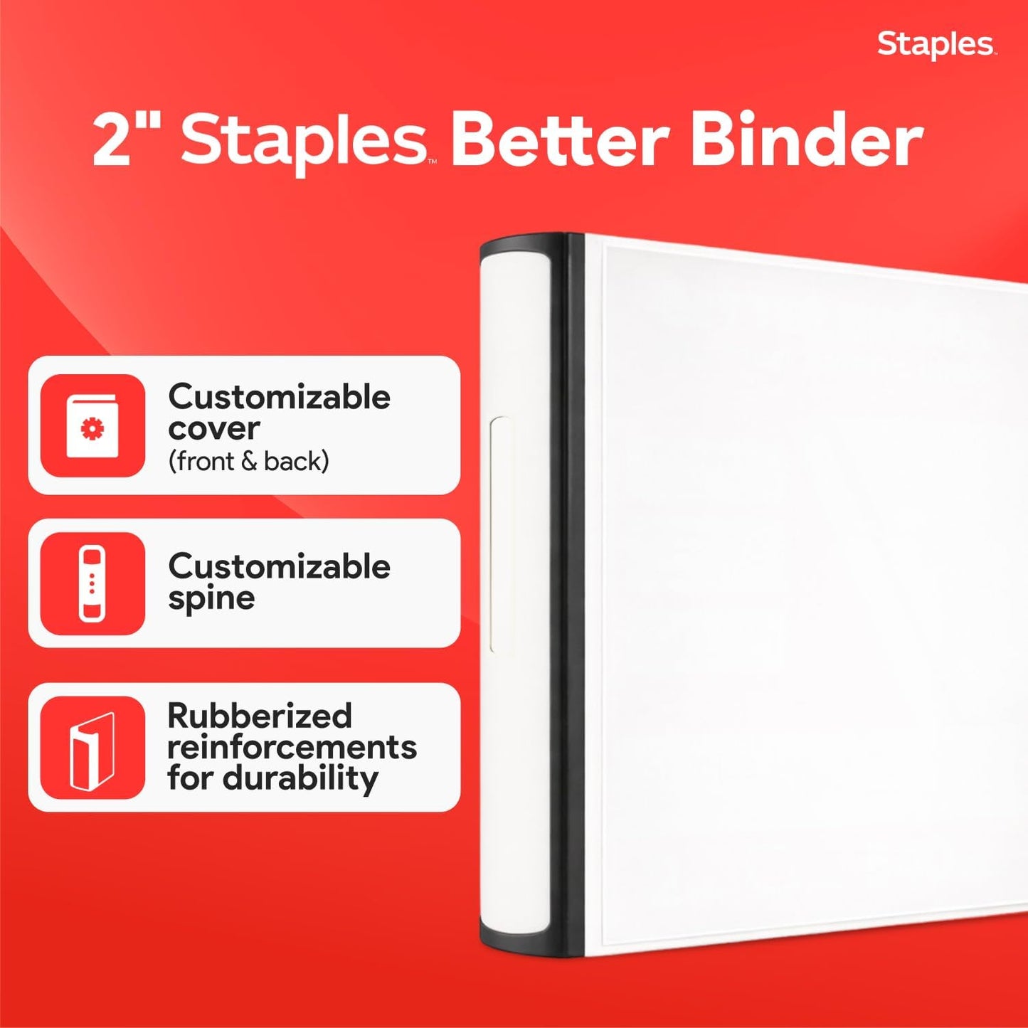 Staples Better Binder 2-Inch D-Ring View Binder, Reinforced Spine, Holds Up to 540 Sheets, Teal, for Office & School