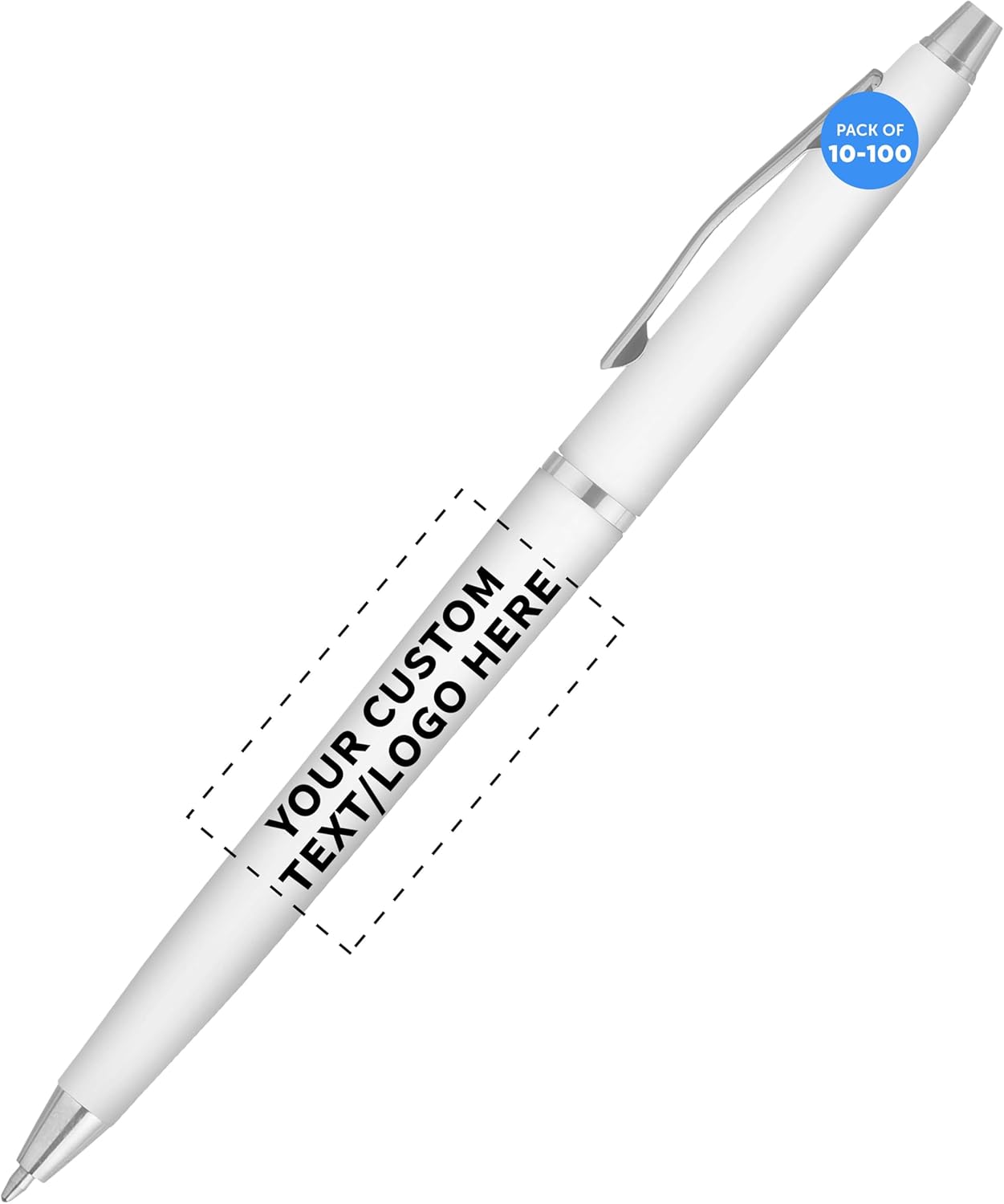 Personalized Langham Ballpoint Pens, Set of 10/50/100 by DISCOUNT PROMOS - Black Ink, Great for Office, Business, Tradeshows - Black