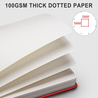 AHGXG Graph Paper Notebook - Grid Paper Notebook Large A4 8.5''×11'', 320 Pages Thick Journal, 100gsm Thick Graph Paper, Leather Softcover, Inner Pocket - Black