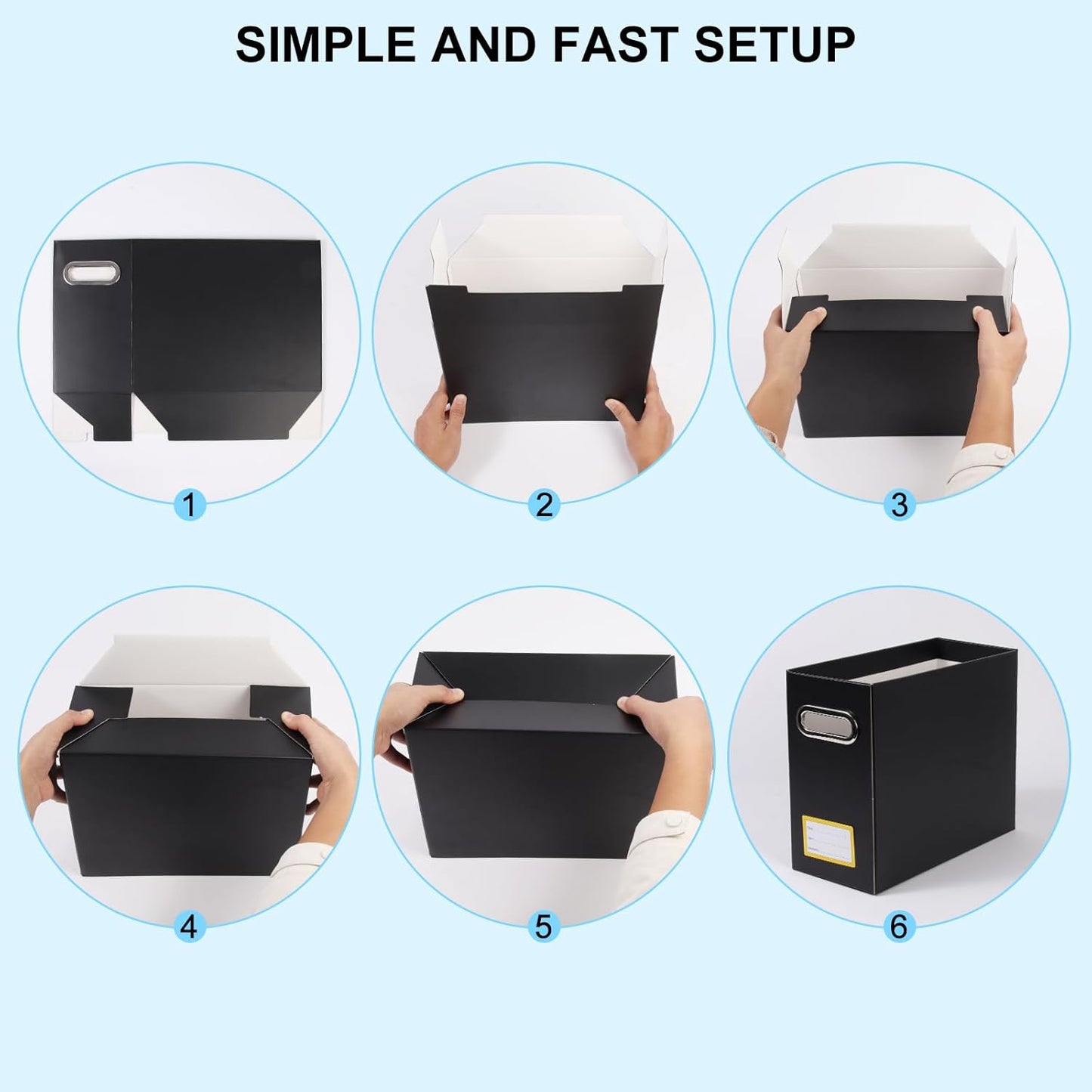 Collapsible File Organizer Box with Handle, Filing Organizer for Home or Office, Small Portable File Box(1 Pack, White)