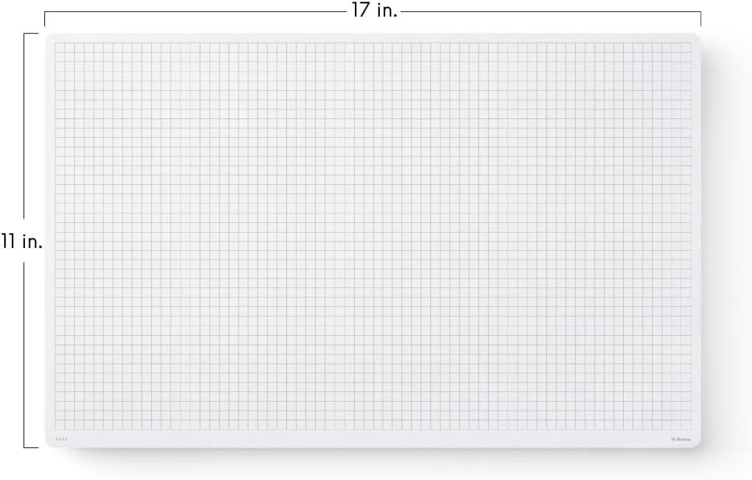 Notsu Graph Notepads 11 x 17 inch | Large Graphing Double Sided Drafting Pads with 1/4" Quad Grid Premium Thick Paper 120gsm