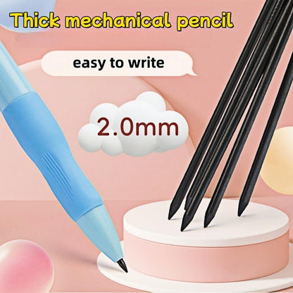 Handwriting thick mechanical pencils with grip: 2.0MM HB Pencil for kids with 14 leads (6 pack)