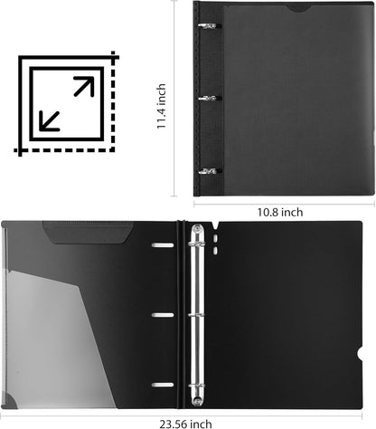 WOT I 1 Inch Telescoping 3 Ring Binder 4 Pack, Expandable Flexible Binder with Customizable Front Cover & Clear Catalog Pocket, Holds 225 Sheets, School Office Supplies, White