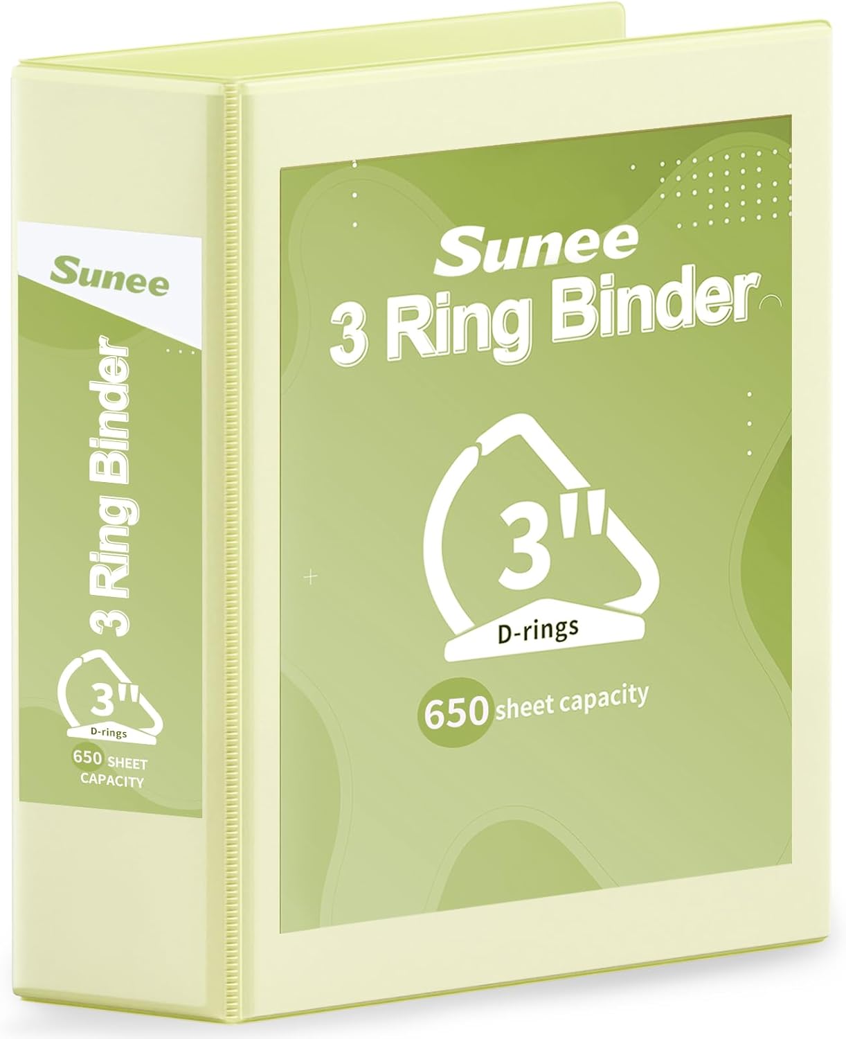 SUNEE 3 Ring Binder 2 Inch, Clear View Binder Three Ring PVC-Free (Fit 8.5x11 Inches) for School or Office Supplies, Light Purple, 1 Pack
