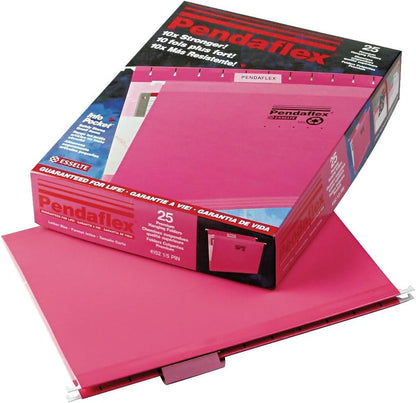 Pendaflex Reinforced Hanging File Folders, Letter Size, Bright Green, 1/5 Cut, 25/BX (4152 1/5 BGR)