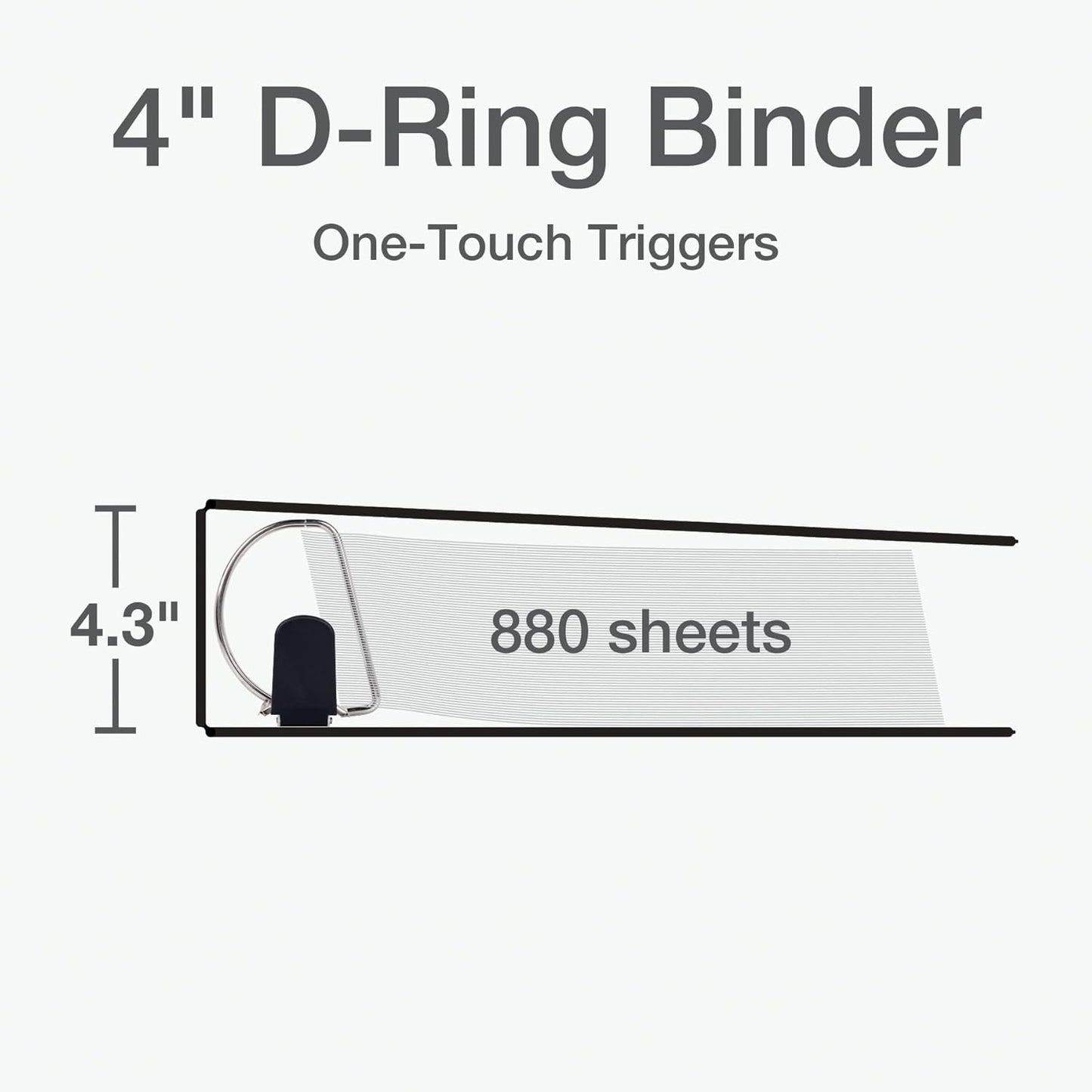 Oxford 3 Ring Binders, Durable Binders for School and Office, 4 Inch, ONE-Touch Easy Open D Rings, View Binder Covers, 4 Interior Pockets, PVC-Free, Holds 880 Sheets, Blue, 2 Pack (79922)
