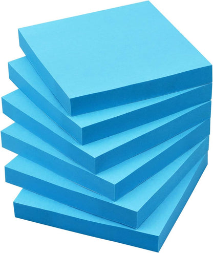 Sticky Notes 3x3 Self-Stick Notes Pads with 6 Bright Colors, Easy to Post for Office, Shool, Home, 6 Pads/Pack, 100 Sheets/Pad (Purple)