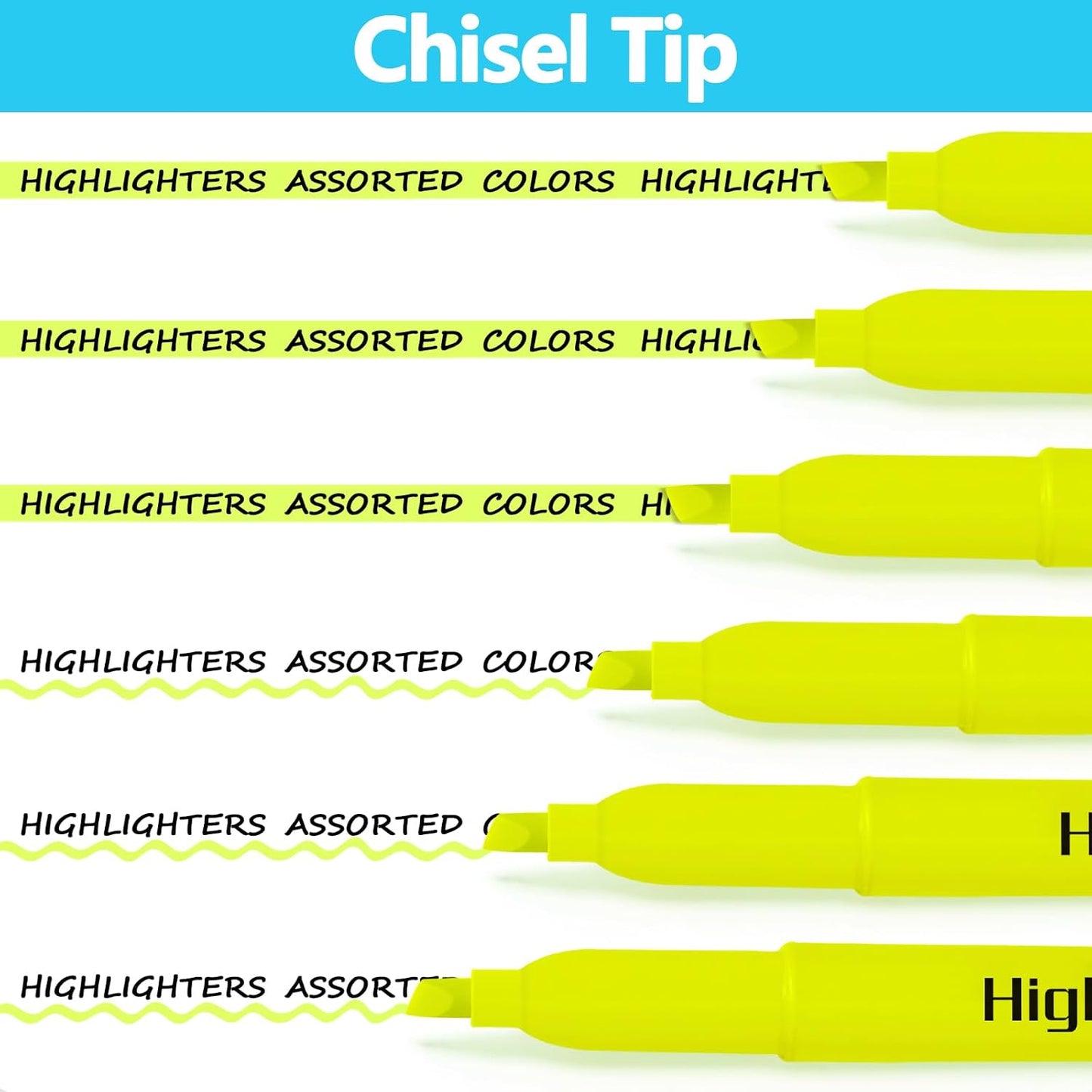 YEGEER 30 Pack Yellow Highlighters Bulk, Quick Dry No Bleed Chisel Tip Markers for School Classroom Office Supplies, Teachers Students Adults Kids