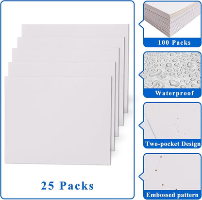 Zzrywuty 50 Packs Two Pocket File Folders with Business Card Slot,Textured Paper,Letter Size,Holds 100 Plus Sheets for School,Office,Business,Royal Blue