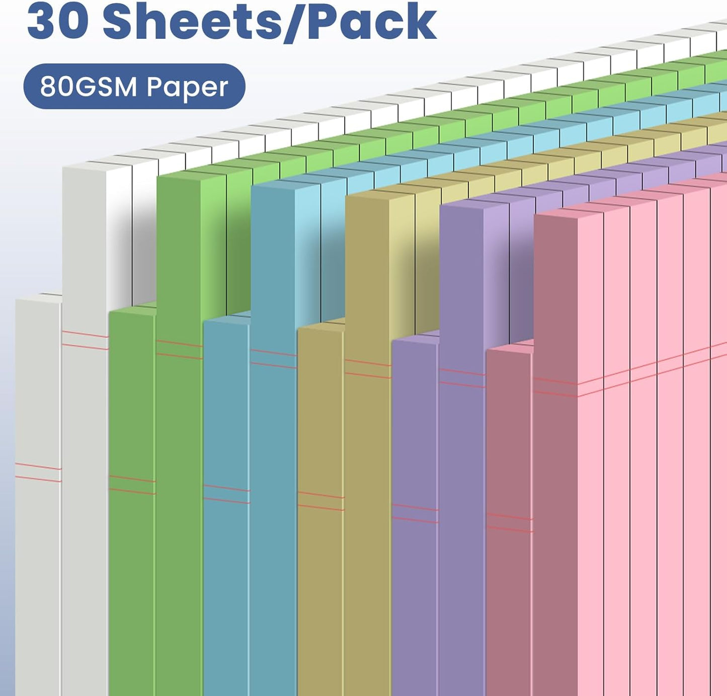12 Pack Notepads 5x8, Small Legal Pads Narrow College Ruled, 30 Sheets/Pack, Perforated Notebook - White Note Pads for School, Memo, Note Taking, Teacher & Office Supplies, Writing Pads of Paper