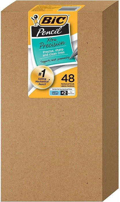BIC Xtra-Precision Mechanical Pencil, Metallic Barrel, Fine Point (0.5mm), 48-Count