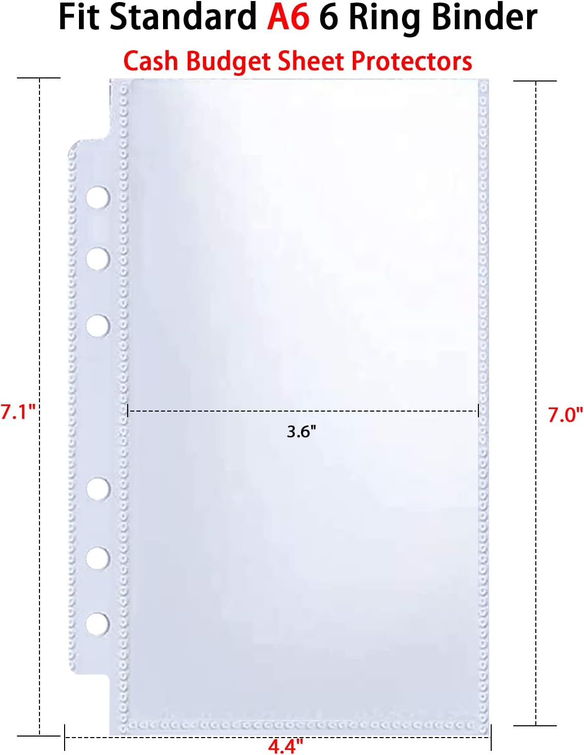 40 Pack 80 Pockets Budget Sheet Protector Sleeves for A6 6 Ring Binder, Ultra-Clear Cash Binder Sleeves, Double-Sided, Top Loading Sheet Protector for Budget Sheet, Currency Collection,3.5x5 Photos