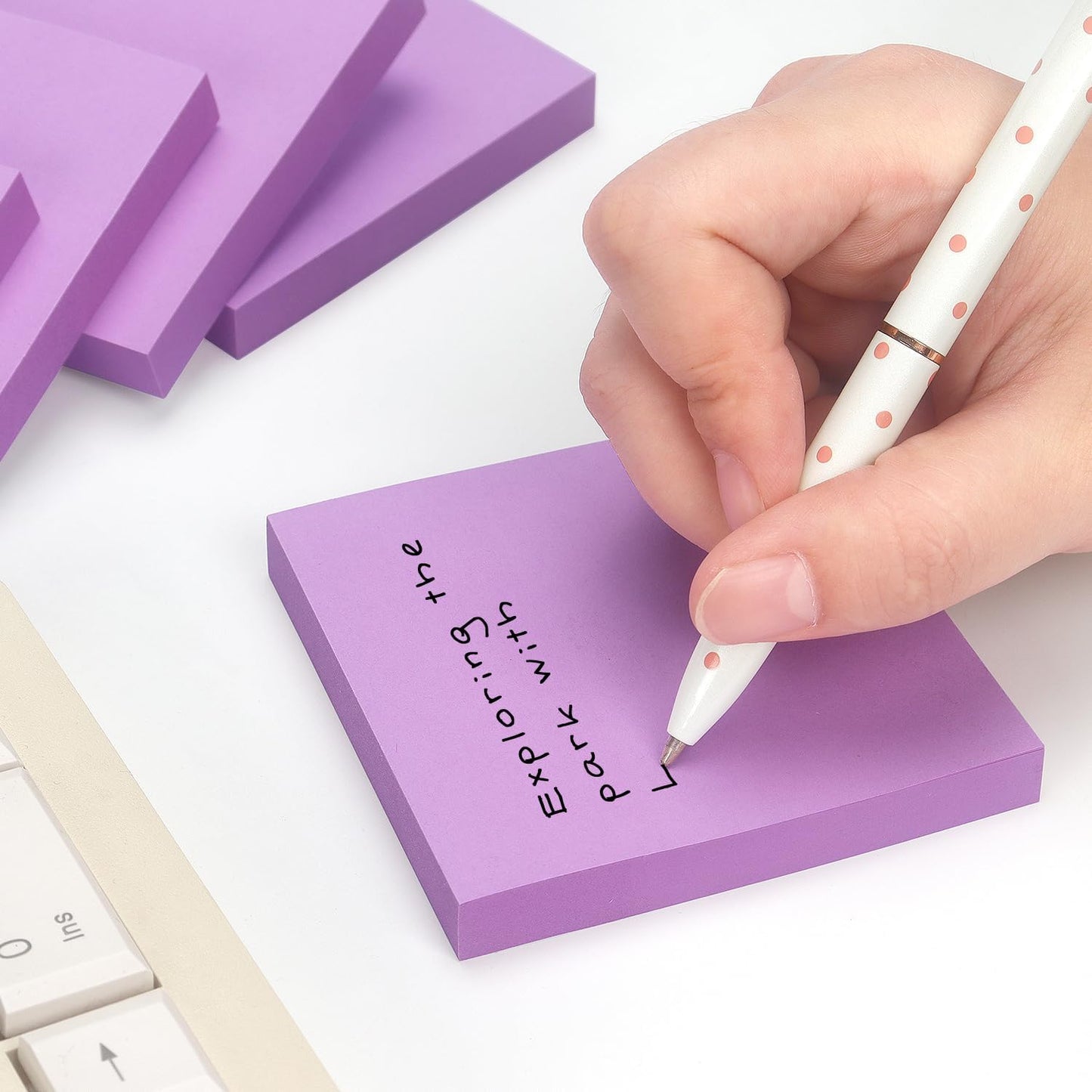 Sticky Notes 3x3 Self-Stick Notes Pads with 6 Bright Colors, Easy to Post for Office, Shool, Home, 6 Pads/Pack, 100 Sheets/Pad (Purple)