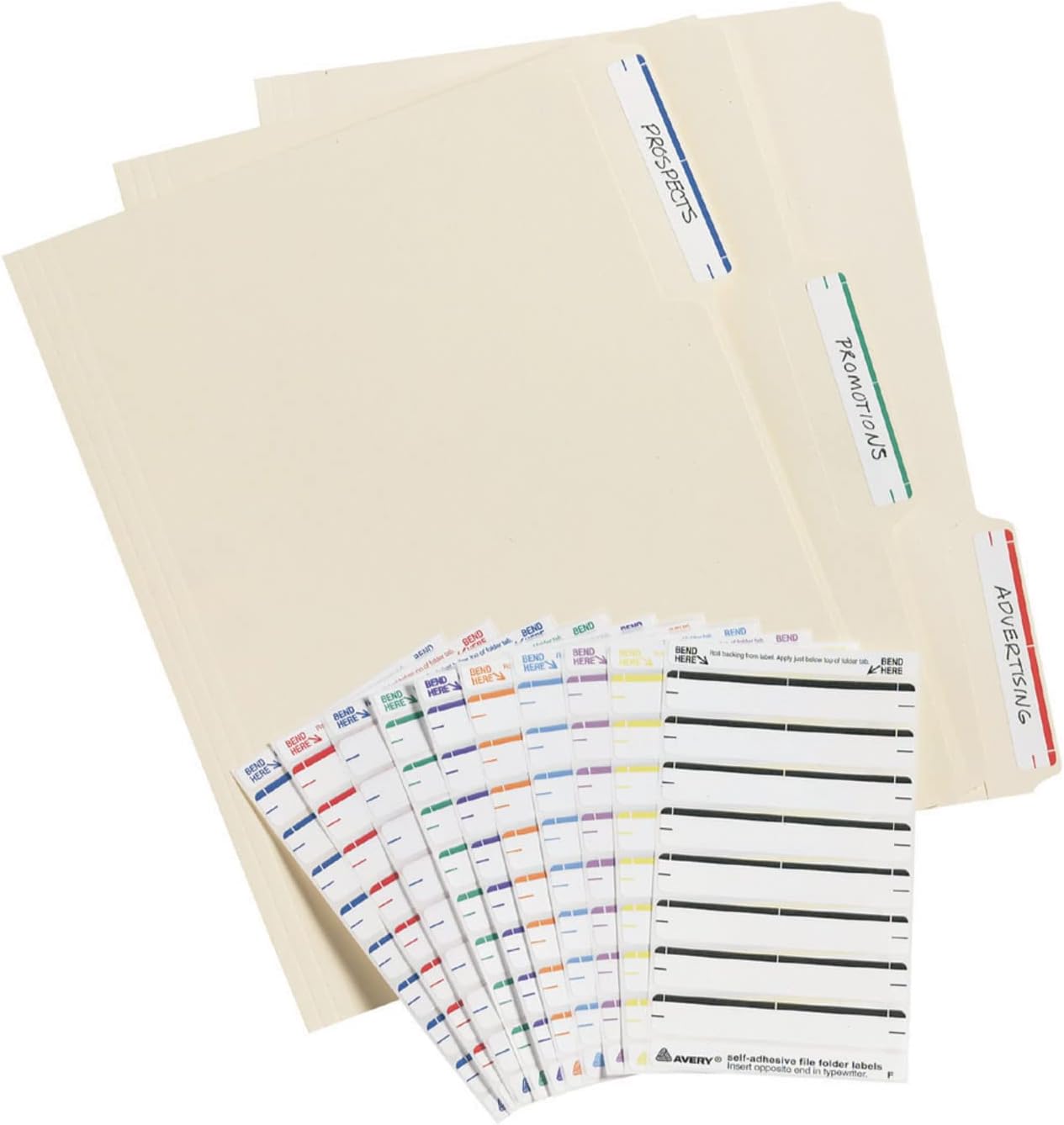 Avery File Folder Labels on 4" x 6" Sheets, Easy Peel, White, Print & Handwrite, 2/3" x 3-7/16", 252 Labels (5202)