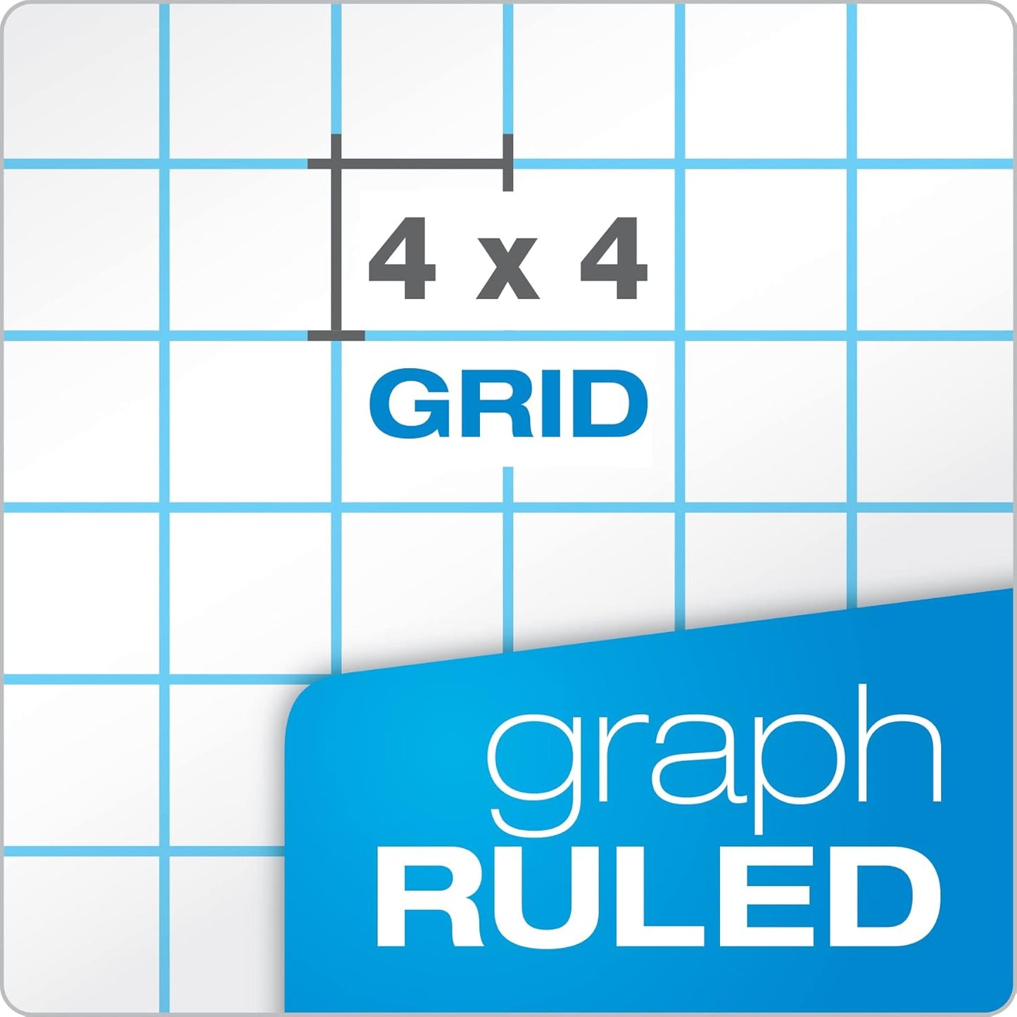 TOPS Graph Pads, Sold in 5 Packs, 8-1/2" x 11", Graph Ruled Paper (4x4), 50 Sheets, Thicker Weight Paper, Glue Top Graphing Pads (33105)