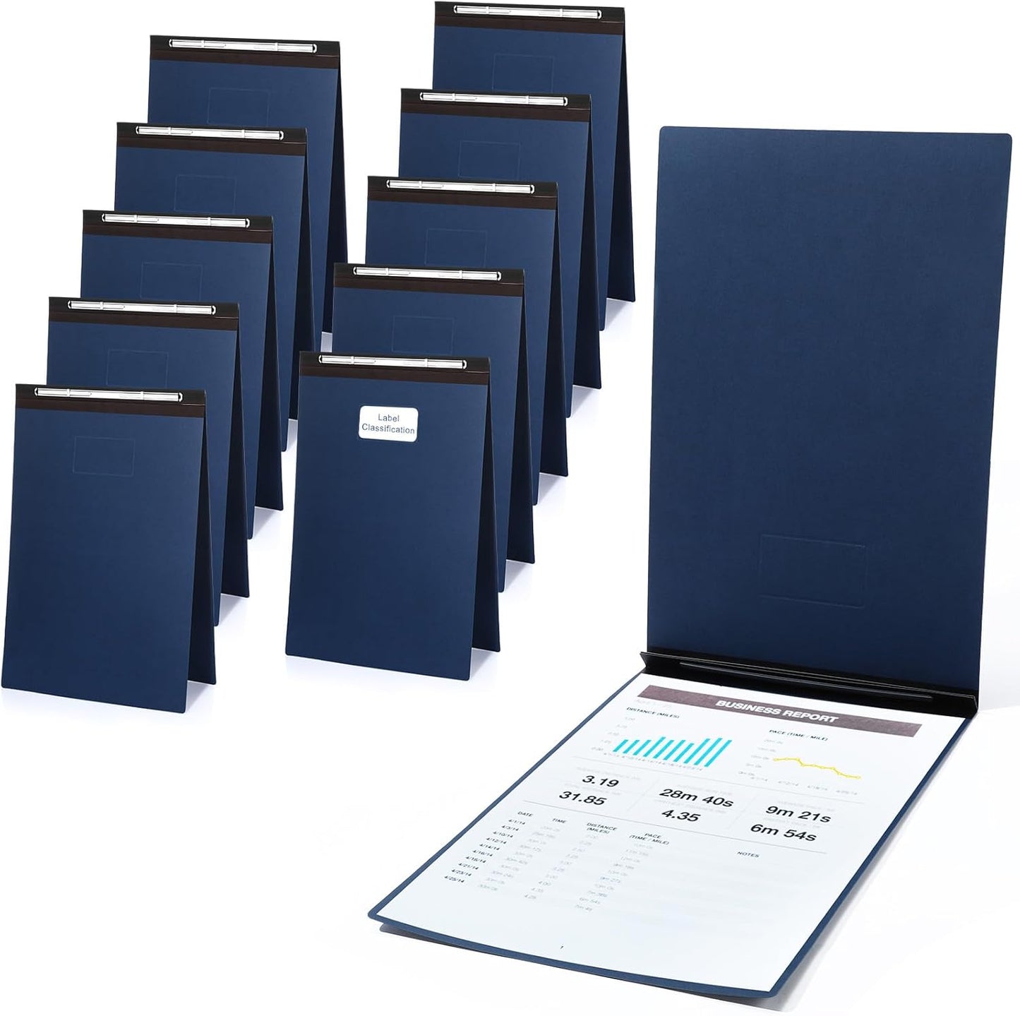 Fullhawl 10 Pcs Vertical Pressboard Report Cover 11x17 Pressboard Binder Folder with Metal Prong Presentations Portfolio Binder, 3'' Capacity to Neatly Bind Reports, Proposals(Black,11 x 17 Inch)