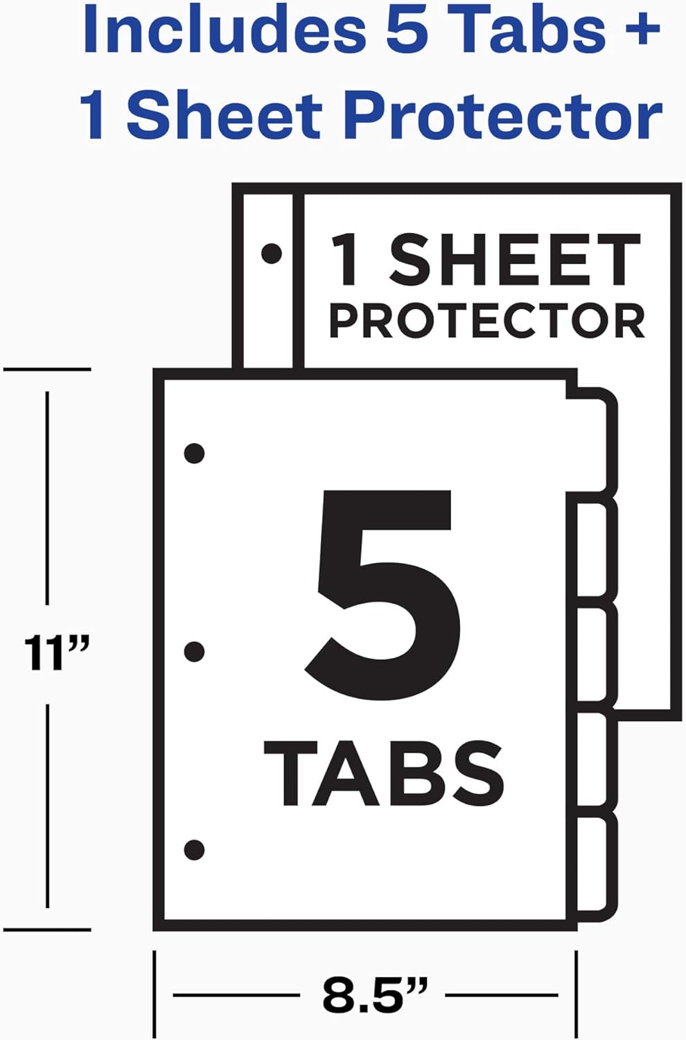 Avery Clear Easy View Durable Plastic Dividers for 3 Ring Binders, 5-Tab Set, Bright Multicolor, 1 Set (16740)