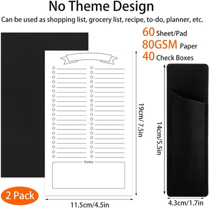 Thboxes 2 Pack Grocery List Magnet Pad for Fridge with Pen Holder, Total 120 Sheets Magnetic Note Pad for Fridge Full Back Magnet Shopping List, To Do List, Memo Notepads, 4.5x7.5(Funny Animal)