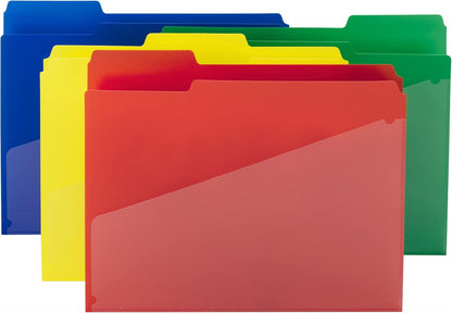 Smead Poly File Folder, 1/3-Cut Tab, Letter Size, Red, 24 per Box (10501)