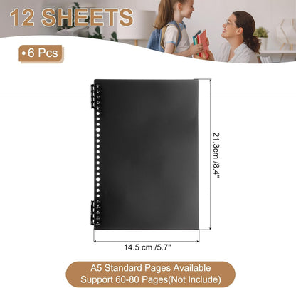 PATIKIL 12 Pack Binding Covers, A5(8.4x5.7 Inch) 22 Mil Plastic Notebook Covers Sheets with Binding Comb for Book Report Presentation, Light Blue