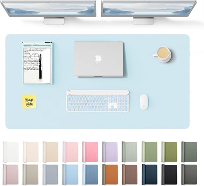 YSAGi Leather Office Desk Pad Protector, Large Mouse Pad, Non-Slip, PU Leather, Laptop Desk Blotter, Waterproof Writing Pad for Office and Home, Black, 23.6" x 13.8" - Colors B