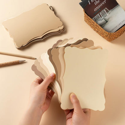 50 Pack Blank Kraft Cards Cardstock Thick Paper Brown Greeting Cards for DIY Gift Card Menus, Baby Shower and Wedding Invitations (Multicolored, 5x7IN)