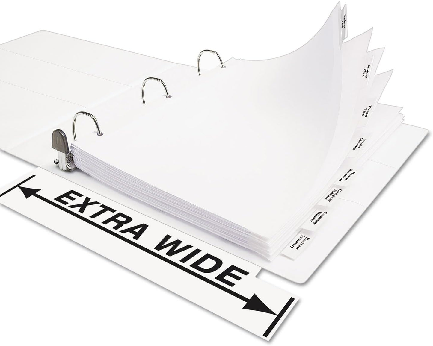 Insertable Big Tab Dividers, 8-Tab, 11.13 x 9.25, White, Clear Tabs, 1 Set