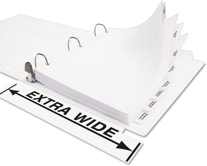 Insertable Big Tab Dividers, 8-Tab, 11.13 x 9.25, White, Clear Tabs, 1 Set