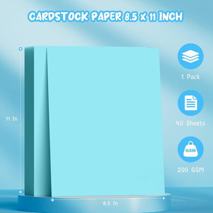 40 Sheets Cream Cardstock Paper 8.5 x 11, Ivory Cardstock Printer Paper 8.5x11, Off White Card Stock Paper 8.5 x 11, 200 GSM Construction Paper for DIY Cards, Greeting Cards, Wedding Invitations