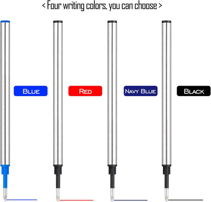 DunBong Rollerball Pen Refills, Roller Ball Fine Point 0.5mm, Red Ink Refill Pack of 5 - Replaceable Ballpoint Pen Refills Medium Point (Black)