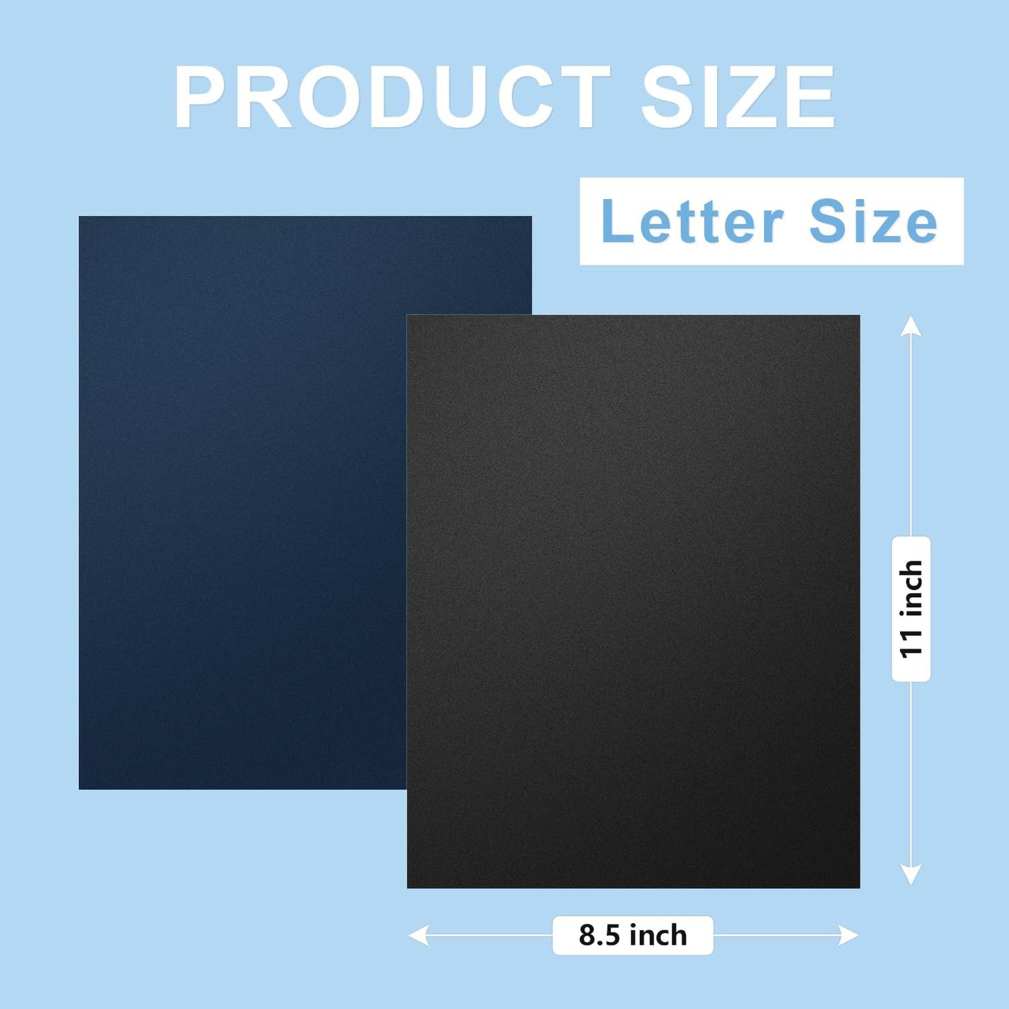 HOUYEE 100 Pack 16 Mil Poly Binding Covers,Sand Texture Binding Presentation Covers,8.5x11 Inches,Letter Size,Black,Square Corners,Un-Punched