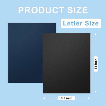 HOUYEE 100 Pack 16 Mil Poly Binding Covers,Sand Texture Binding Presentation Covers,8.5x11 Inches,Letter Size,Black,Square Corners,Un-Punched