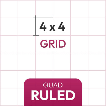 CADMUSPRO Graph Paper Pads 8.5x11 inch, 50 Sheets, Double-Sided, 80 GSM Quadrille Grid Math Notebook for students, Engineering Pad & Blueprint Drafting Paper, Architecture Sketch
