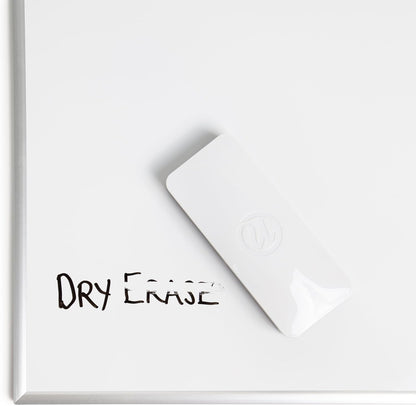 U Brands Magnetic Dry Erase Board Felt Eraser, 2"x5"x1", White, Lightweight Modern Design