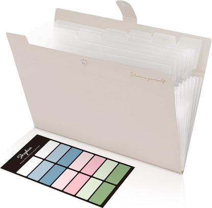 SKYDUE Expanding File Organizer with 8 Pockets, Accordion File Folders with Labels, Portable Document Paper Bill Receipt Organizer, Home College School Office Supplies, Letter Size, Blue