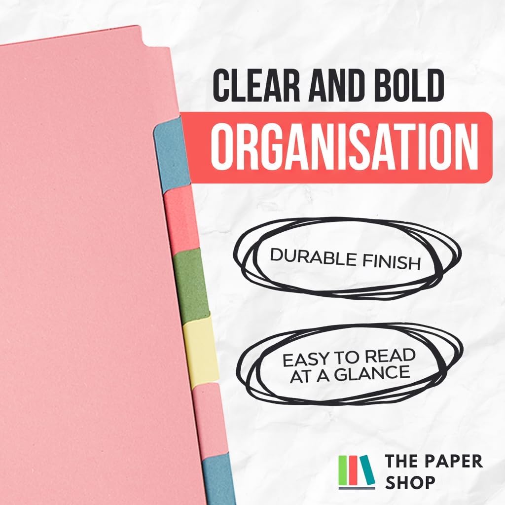 10 Tab Dividers for 3 Ring Binder – 10 Dividers Set with Tabs, Perfect for Organizing Documents, Binder Tab Dividers for Easy Filing