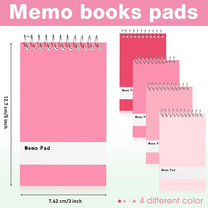 Thenshop 100 Pads Spiral Memo Pads Bulk 3 x 5 Inch Small Pocket Notepad Top Bound Lined 60 Sheets Mini Notebooks for School College Office Home Supplies (Fresh Colors)