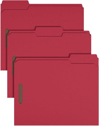 Staples Reinforced Classification Folder, 3/4″ Expansion, Letter Size, Red Pressboard, Durable Construction, 50/Pack