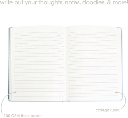 Pearhead Blue Matchbook Hardcover Journal, 6x8 College-Ruled Lined Notebook, 200 Pages, Trendy Writing Journal for Work, School & Everyday Notes
