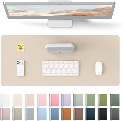 YSAGi Leather Office Desk Pad Protector, Large Mouse Pad, Non-Slip, PU Leather, Laptop Desk Blotter, Waterproof Writing Pad for Office and Home, Black, 23.6" x 13.8" - Colors A