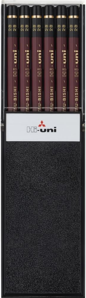 Uni Hi-Uni Wooden Pencil - 2B - Box of 12 (HU2B)