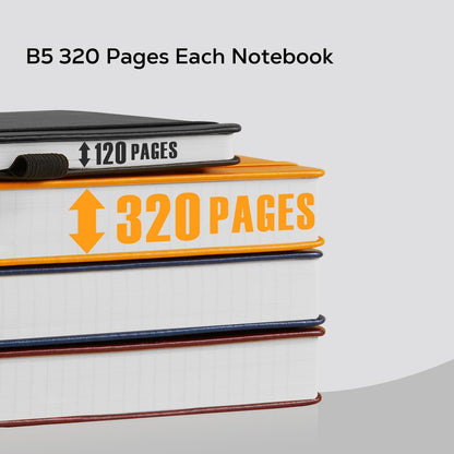 Hardcover Lined Notebook Journal for Writing, 320 Pages Leather Thick College Ruled Notebook Journal with 100GSM Paper, A5 (5.7'' X 8.4'') Daily Journal for Women Men Work Organization, Black