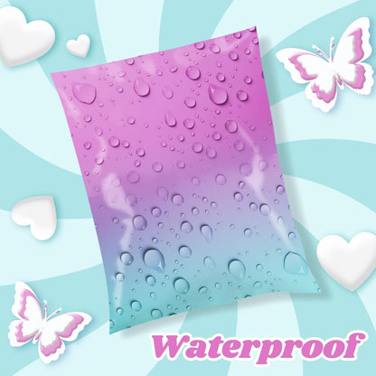 Metronic Cute Poly Mailers 10x13" 50pc Small Shipping Bags, Strong Adhesive Mailers Poly Bags for Business, Waterproof Mailing Envelopes for Packing Shipping Clothes Gifts, Gradient BluePink