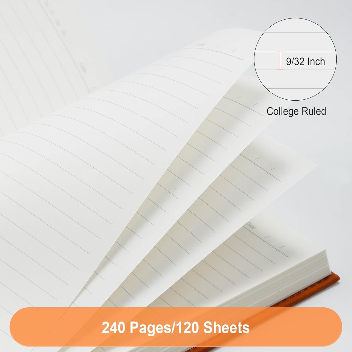 Comix 6 Pack Lined Journal Notebooks for Work, 240 Pages, 5.5"x8.3", Black, Hardcover, A5 Medium College Ruled, Journaling Notebooks for Notes-Taking, Fits for Office School Home